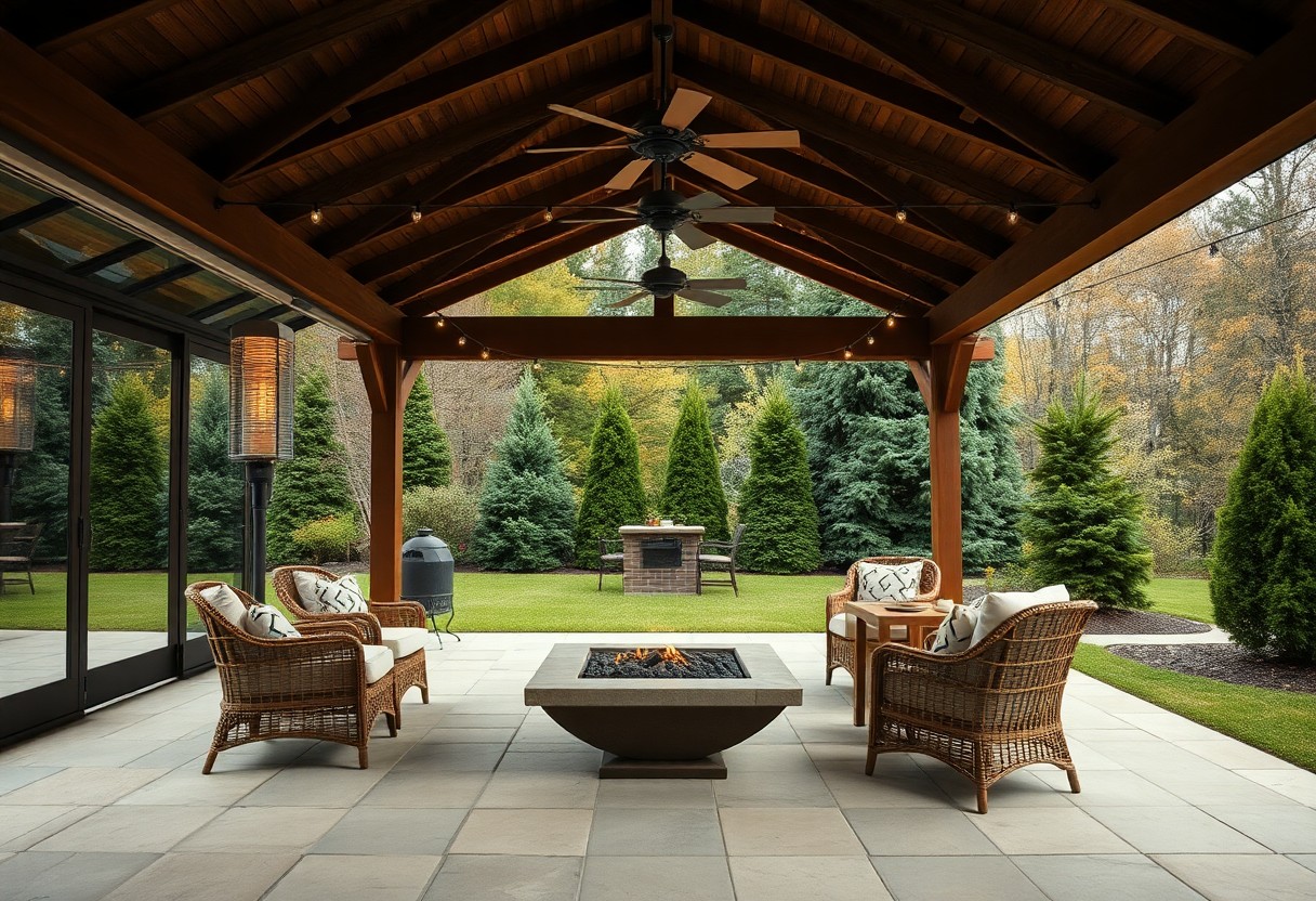 Dehors con portico e spazi verdi comfort in ogni stagione